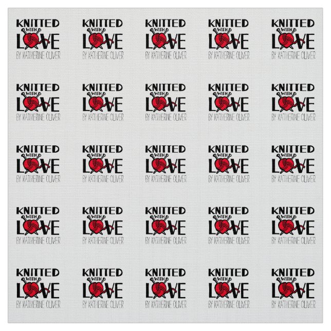 Knitted with love red customized fabric labels (Swatch)