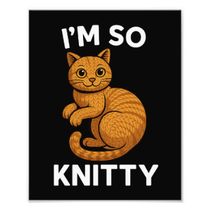 Knitted Wool Cat I'm So Knitty Photo Print
