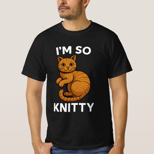 Knitted Wool Cat I'm So Knitty T-Shirt (Front)