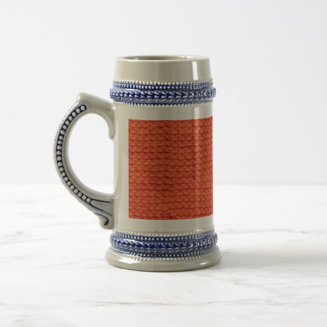 Knitted wool pattern beer stein (Left)