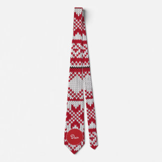 Knitted Xmas Monogram Tie