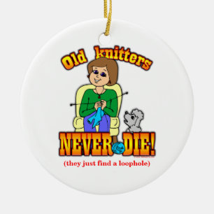 Knitter Ceramic Ornament