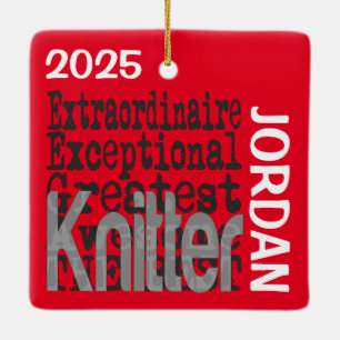Knitter Extraordinaire CUSTOM Ceramic Ornament