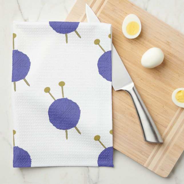 Knitter Knitting Themed Kitchen Towel (Quarter Fold)