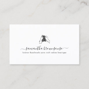 Knitter Yarn Shop Handmade Knitting Craft Script Business Card