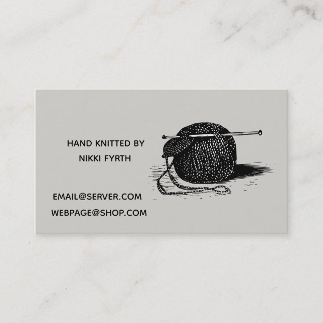 Knitters business card (Front)