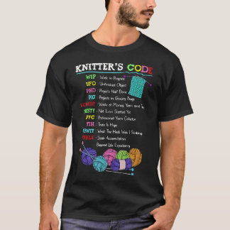 Knitter'S Code Knitting Crocheting Sewer Sewing Ya T-Shirt