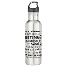 Knitter's Favourite Words Stainless Water Bottle 