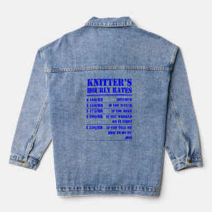 Knitter's Hourly Rate Knitting Crocheting Labour Denim Jacket
