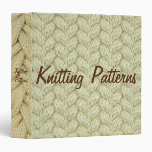 Knitters Knitting Yarn Pattern Folder Binder