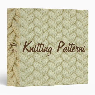 Knitters Knitting Yarn Pattern Folder Binder