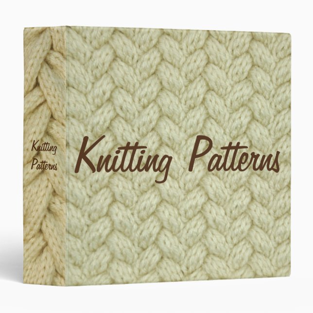 Knitters Knitting Yarn Pattern Folder Binder (Front/Spine)