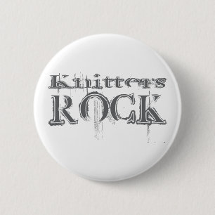 Knitters Rock 2 Inch Round Button