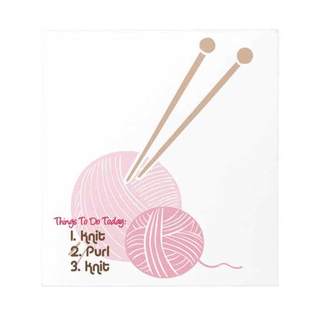 Knitters To Do List Notepad (Front)
