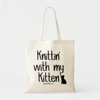 Knittin' with my Kitten Tote Bag