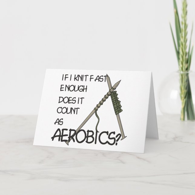Knitting Aerobics Card (Front)