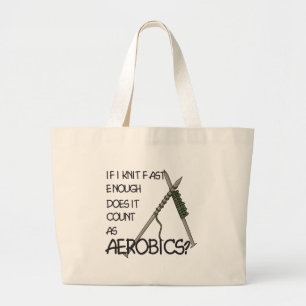 Knitting Aerobics Large Tote Bag