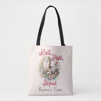 Knitting Alpaca Tote Bag