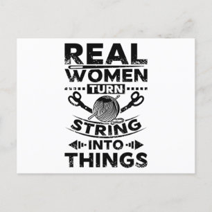 Knitting And Sewing Postcard