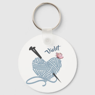 Knitting and Yarn Lovers Personalized Keychain