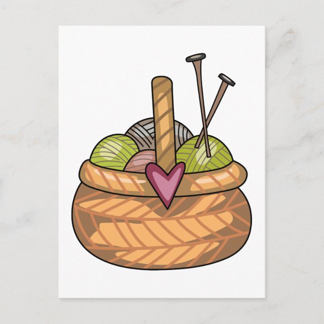 Knitting Basket Postcard (Front)
