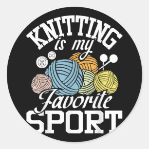 Knitting Because Murder Is Wrong  Classic Round Sticker