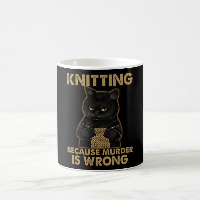 Knitting Because Murder Is Wrong Coffee Mug (Center)