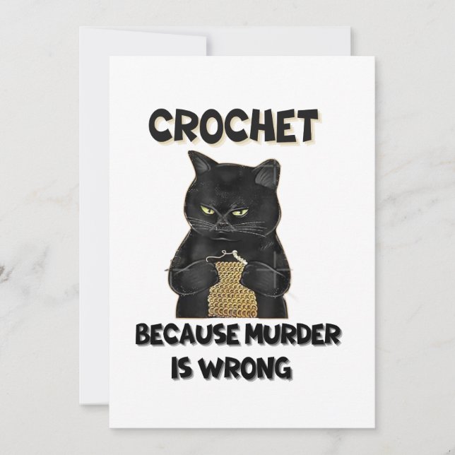 knitting because murder is wrong invitation (Front)