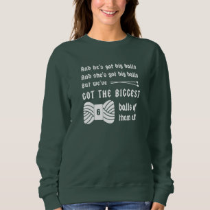 Knitting • Big Balls of Yarn • Crafts Dark Sweatshirt