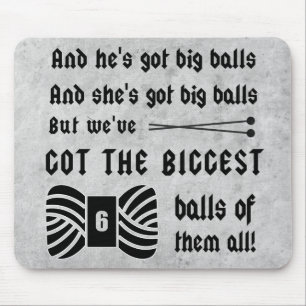 Knitting • Big Balls of Yarn Crafts Mouse Pad