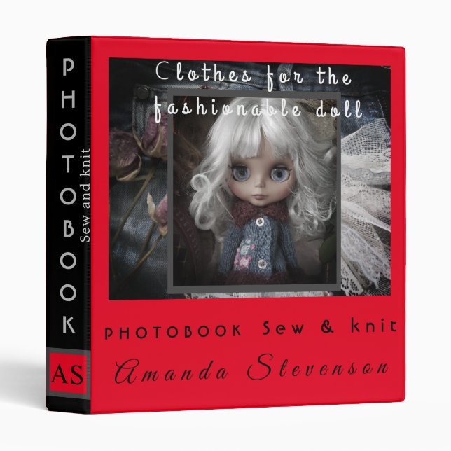 Knitting book, sewing book, doll book, elegant. 3 binder (Front/Spine)