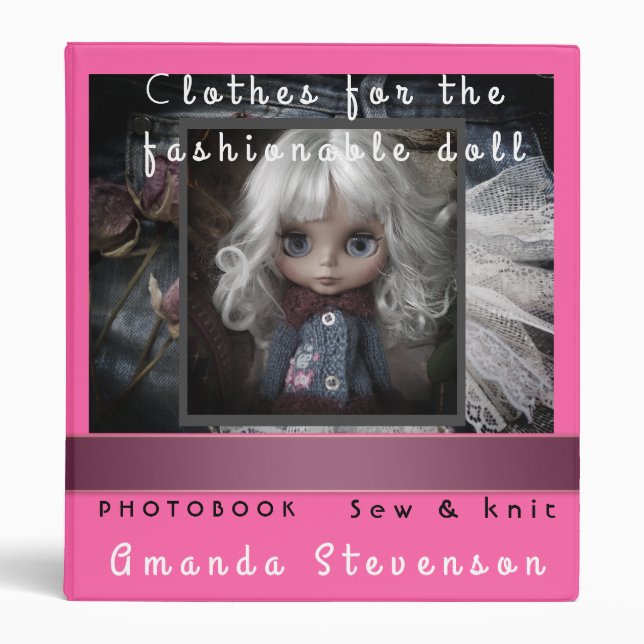 Knitting book, sewing book, doll book, elegant.  binder (Front)