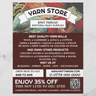 Knitting Bundle, Knitting Store, Yarn Store Flyer