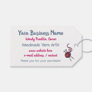 Knitting Business Horizontal Tie On Tags
