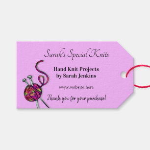 Knitting Business Lavender Thank You Customer Tags