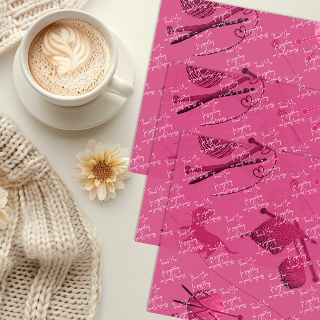 Knitting Business Thank You Message Pink Tissue Paper (Creator Uploaded)