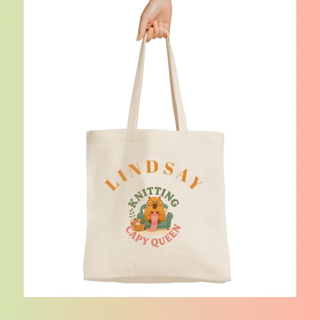Knitting Capy Queen - Capybara Tote Bag (Knitting Capy Queen - Capybara Tote Bag)