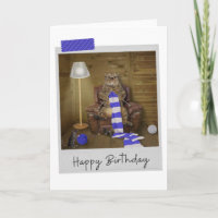 Knitting Cat Funny Birthday Card
