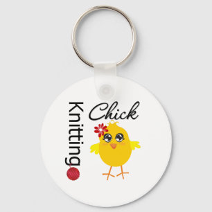 Knitting Chick 2 Keychain