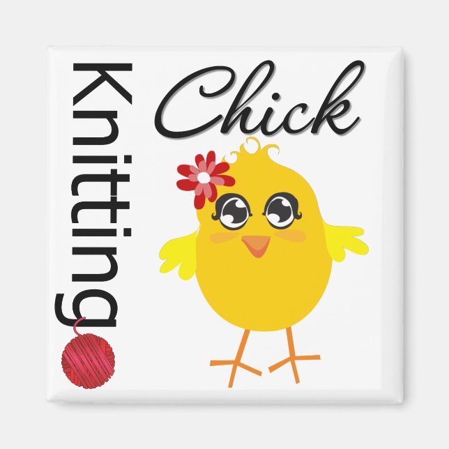Knitting Chick 2 Magnet (Front)