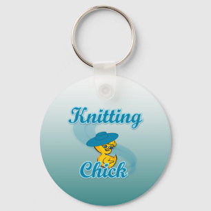 Knitting Chick #3 Keychain