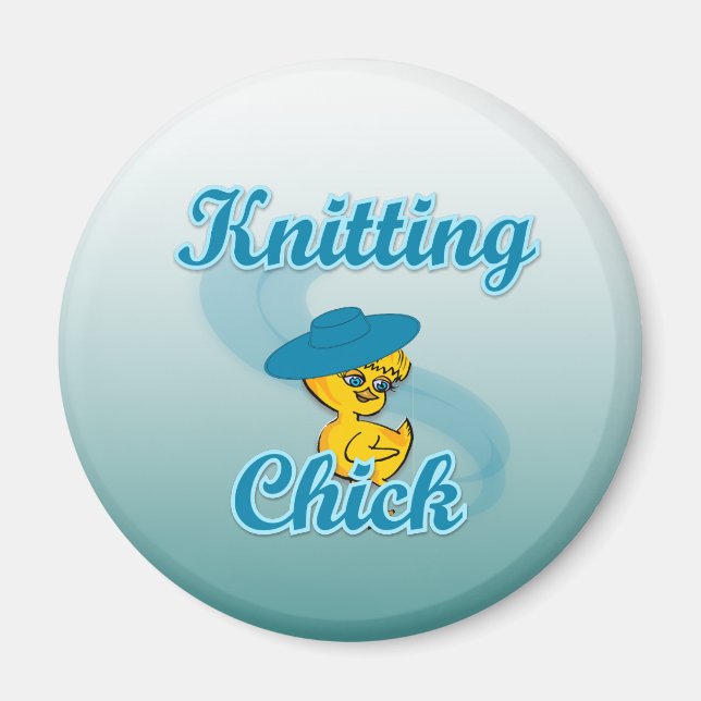 Knitting Chick #3 Magnet (Front)