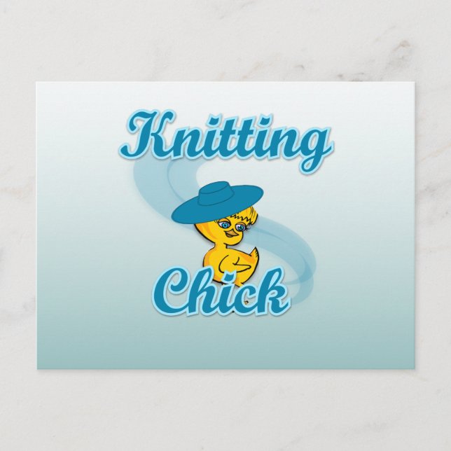 Knitting Chick #3 Postcard (Front)