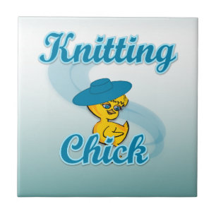 Knitting Chick #3 Tile
