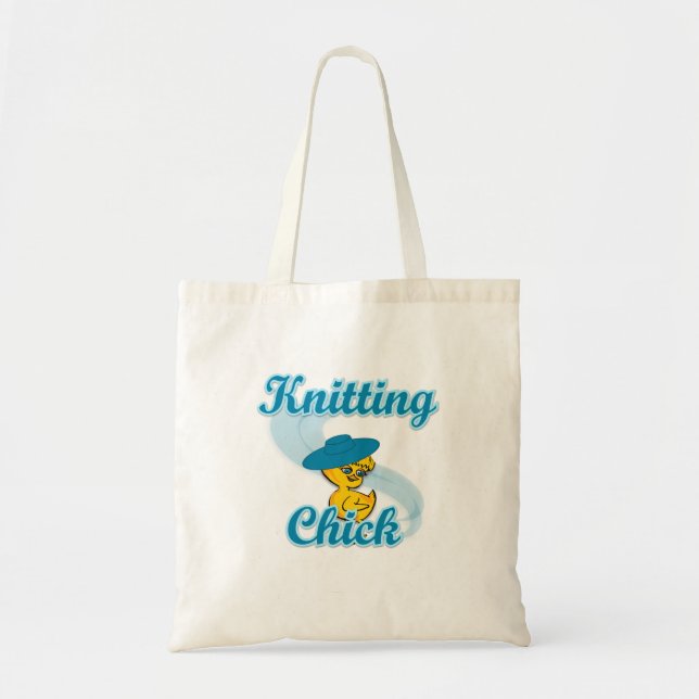 Knitting Chick #3 Tote Bag (Front)