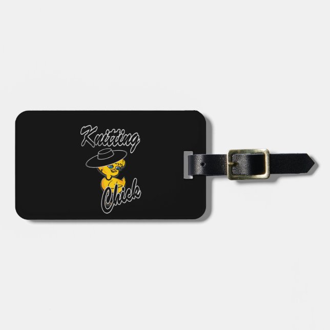 Knitting Chick #4 Luggage Tag (Front Horizontal)