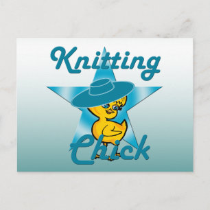 Knitting Chick #7 Postcard