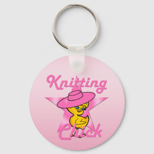 Knitting Chick #8 Keychain