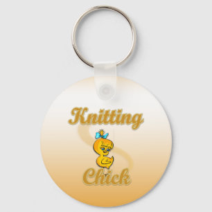 Knitting Chick Keychain
