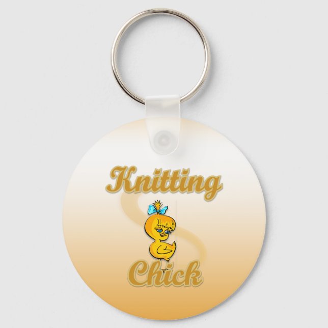 Knitting Chick Keychain (Front)